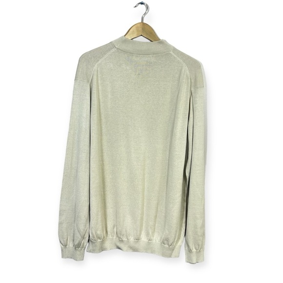 Pronto Uomo Sweater Mock Neck Silk Blend Sz XL Tan Long Sleeve Pullover - Picture 2 of 9